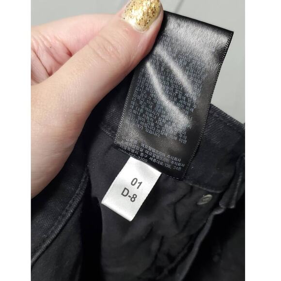 Uniqlo Black High Rise Jeans Size 64 / US Size 25 ~ Casual Streetwear Punk Denim - Picture 10 of 10